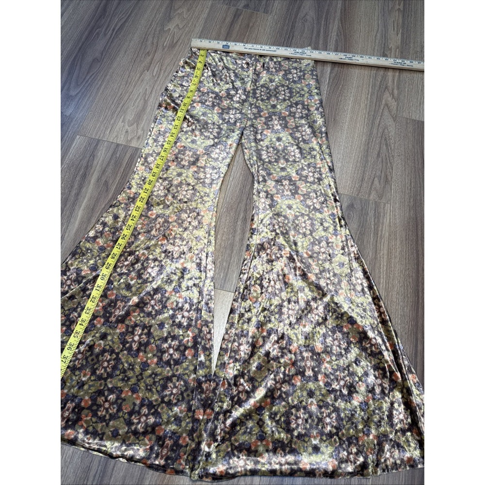 Free People Pants Velvet Flare Women Size S/p Brown Boho Maura Pull On - Picture 5 of 12